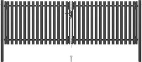 vidaXL Poartă de grădină din oțel, 400x100 cm, antracit
