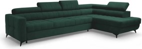 Colțar extensibil Nardo Maxi dreapta - verde catifea Bluvel 78