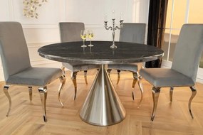 Masa Rotunda, Metal, Argintiu, Marmura Optic, ELEGANCIA 130cm, A-45899 VC