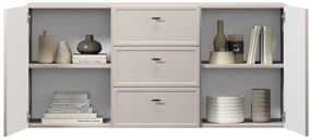 Comodă suspendată Lorini 150 cm cu sertare - cașmir / mânere negre T-bar