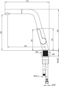 Baterie bucatarie extractabila finisaj auriu Silia BQS_Z73M