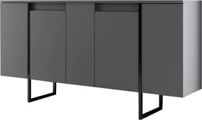 Comoda LUXE, gri antracit/negru, PAL melaminat, 160x35x80 cm