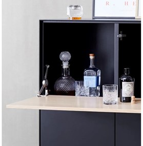 Dulap vinotecă cu aspect de stejar/negru 91x111 cm Edge - Hammel Furniture
