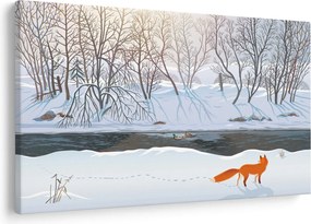 Tablou - Vulpe în peisaj de iarnă (90x60 cm)