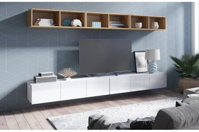 Mobilier living Calabria C33 WHITE (Alb + Stejar auriu) (fără iluminat). 1051576