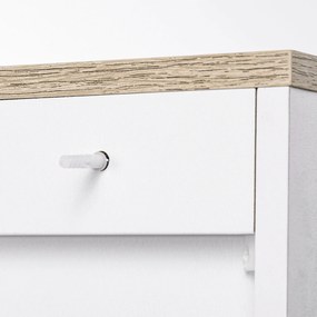 HOMCOM Bufet de Bucătărie din Lemn, Mobilier cu 3 Uși, Rafturi Reglabile, Stil Scandinav, pentru Living, Sufragerie, 90x30x90cm, Alb | Aosom Romania