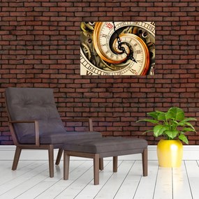 Tablou pe sticlă cu ceas (70x50 cm)