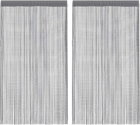 vidaXL Perdele cu șnur, 2 buc., antracit, 140x250 cm
