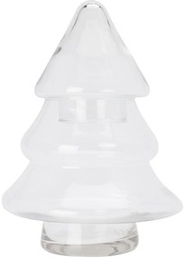 Doză de sticlă de Crăciun, în formă de brad,17 × 17 × 25 cm