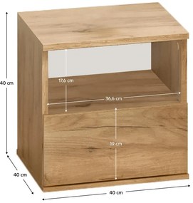 Noptieră Discutibles (stejar craft auriu) . 1116303