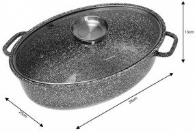 Oala tip roaster cu capac Klausberg KB7366, compatibila cu plita cu inductie