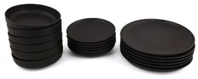 Set de masă 18 piese negru/porțelan