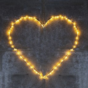 Decoratiune luminoasa inima Liva, 70 cm, 80 LED-uri, alb