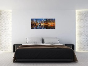 Tablou cu Manhattan noaptea (120x50 cm)