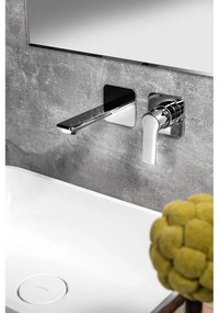 Baterie albă pentru chiuvetă încastrată (1 ieșire) Pax – Sapho