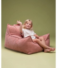 Fotoliu puf pentru copii roz cu tapițerie din catifea reiată Chair – Wigiwama
