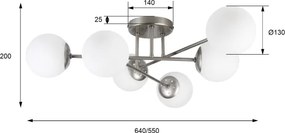 Lustră aplicată MALENA 6xE14/5W/230V crom mat/alb