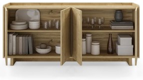 Comodă în culoare naturală cu aspect de lemn de stejar 180x80x40 cm Daira – Marckeric