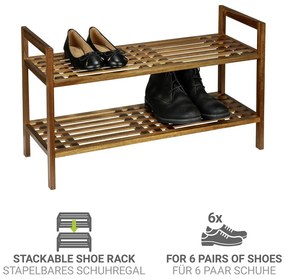 Pantofar în culoare naturală din lemn de acacia 69x40,5x27 cm Fondi – Wenko