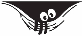 Sticker decorativ perete curious eyes, 50x20 cm, negru