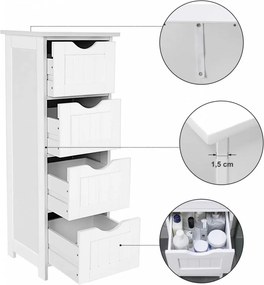 Dulap polivalent alb din MDF melaminat, 30x30x82 cm, Vasagle