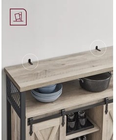 Comodă cu uși glisante FIRA taupe/negru