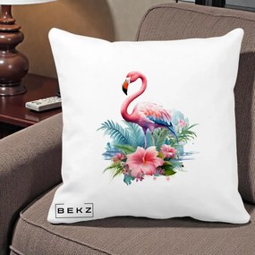 Perna Decorativa Raton in Halat Roz, 40x40 cm, Alba Mata, Husa Detasabila, Perna Inclusa, BEKZ®