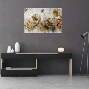 Tablou - pictură abstractă florală (90x60 cm)