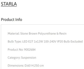 Lustra suspendata design decorativ STARLA NVL-9002684