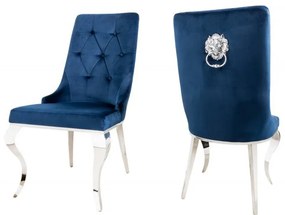 Set 2 scaune stil baroc Modern Barock, albastru regal