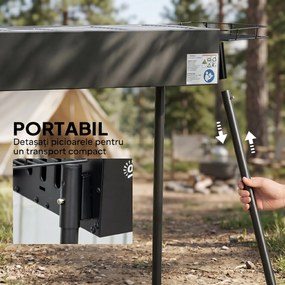 Outsunny Gratar Portabil Exterior Oțel Inoxidabil | Aosom Romania