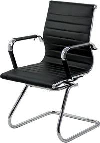 RESIGILAT - Scaun sedinta si sala vizitatori din piele eco OFF 806 negru