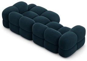 Colțar albastru închis cu tapițerie din catifea (cu colț pe partea dreaptă/cu șezlong) Loretto – Cosmopolitan Design