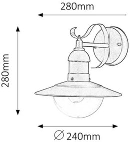 Rabalux 8270 - Corp de iluminat perete exterior OSLO 1xE27/60W/230V