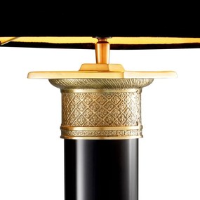 Veioza, lampa de masa LUX neagra, finisaj brass, H-83cm, Monaco 101640 HZ
