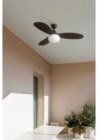 FARO 34301-11L - Ventilator de tavan PALMA 1xE27/15W/230V, maro, Ø 129 cm, IP44 + telecomandă