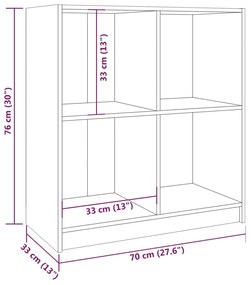 Servanta, gri, 70x33x76 cm, lemn de pin 1, Gri