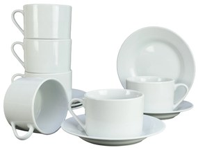 Set 6 Cesti cu Farfurii de Portelan de 220 ml - Colectia Cesiro Prestige