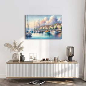 Tablou marină liniștită la răsărit