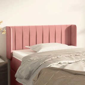 3119041 vidaXL Tăblie de pat cu aripioare roz 83x16x78/88 cm catifea