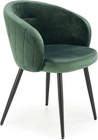 Scaun K430, verde/negru, stofa catifelata/metal, 61x54x77 cm