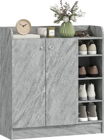 Homcom Dulap Pantofi 83×30×90 cm – Lemn, 12 Perechi, Culoare Cafenie | Aosom Romania
