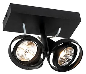 Spotlight modern negru cu 2 lumini - Master 70