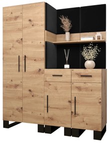 Set mobilier pentru hol Amanda 7 (Stejar artisan + Negru). 1085915