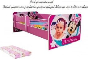 Pat junior personalizat Minnie cu saltea cadou