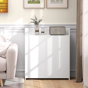 HOMCOM Masă pliabilă, perfectă pentru spații mici, cu 4 rafturi discrete, masă pliabilă de bucătărie, funcție anti-răsturnare, Alb | Aosom Romania