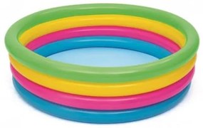 Piscina gonflabila pentru copii, rotunda, curcubeu, 157x46 cm, bestway rainbow