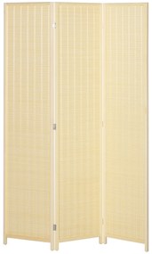 HOMCOM Paravan din lemn separator de camera pliabil cu 3 panouri 135 x 180 cm lemn natural | Aosom Romania