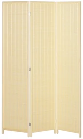 HOMCOM Paravan din lemn separator de camera pliabil cu 3 panouri 135 x 180 cm lemn natural | Aosom Romania
