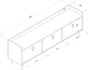 OFERTA Masa TV PIENA 160 cm, antracit II. calitate